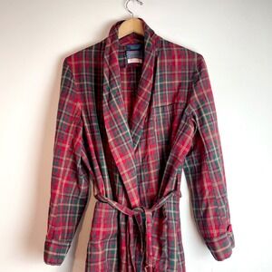 Vintage Pendleton Wool Robe Medium Mac Dougall Tartan Plaid Red Green Distressed